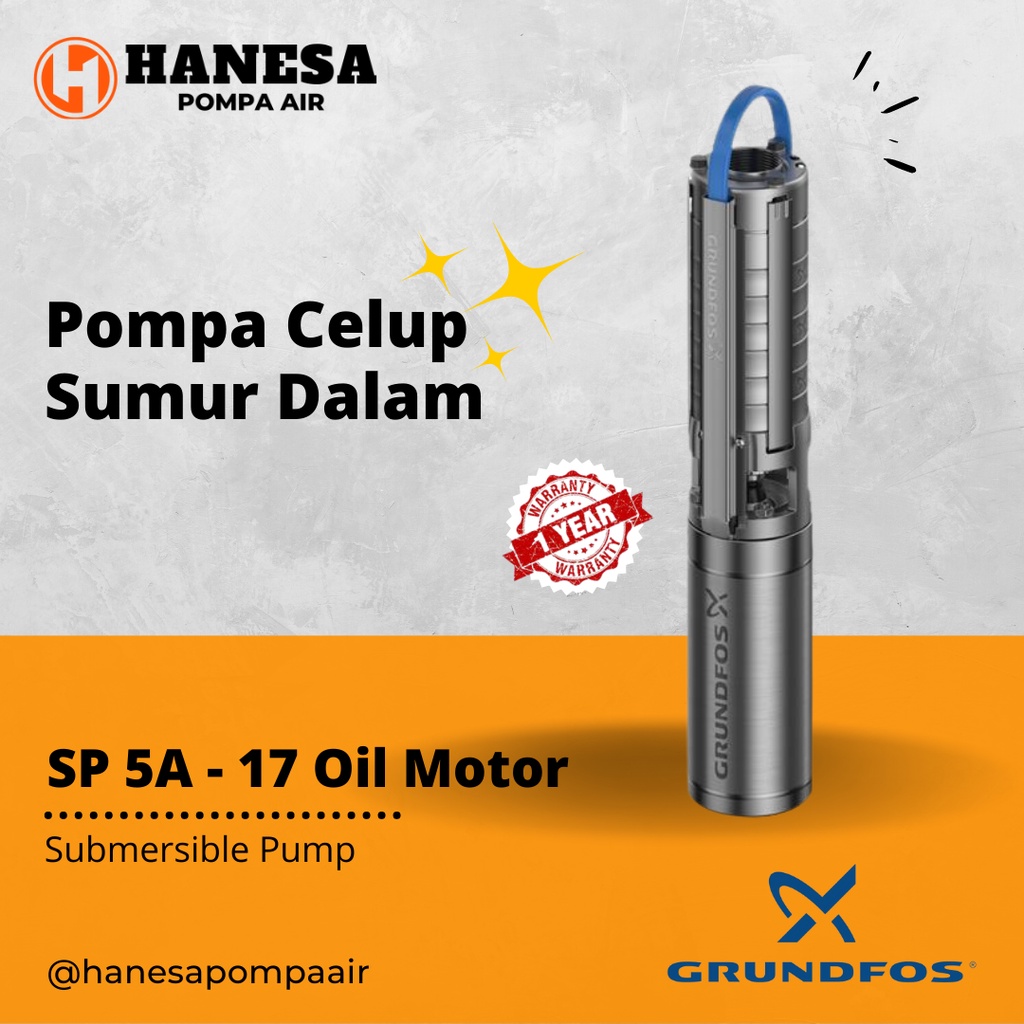 Grundfos SP 5A - 17 Oil Motor Pompa Celup Sumur Dalam