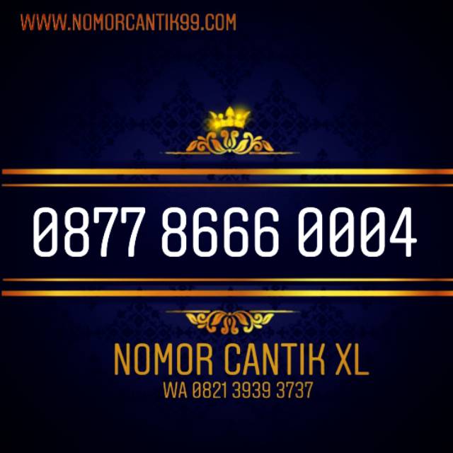 Nomor Cantik XL 0877 8666 0004 - XL Triple - Nomer Cantik XL Triple 666 000 - XL Double Triple