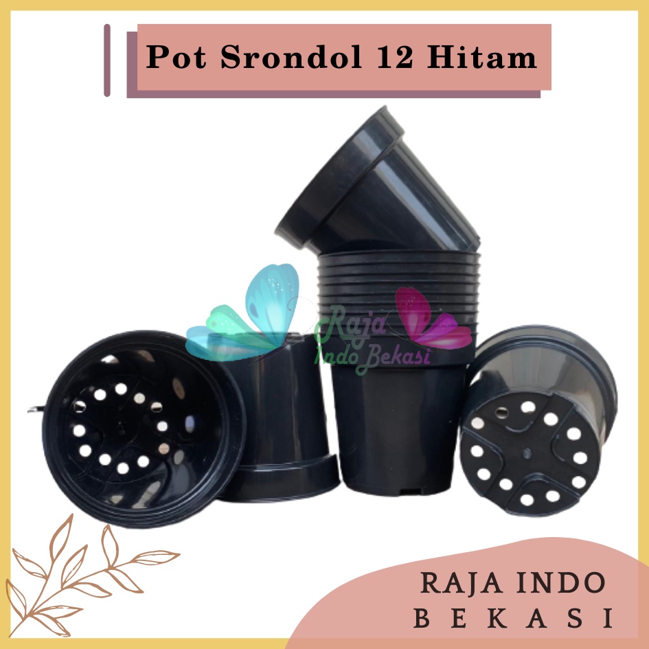 Pot Tinggi Srondol 12 HITAM - Pot Tinggi Usa Eiffel Effiel 18 20 25 Lusinan Pot Tinggi Tirus 15 18 20 30 35 40 50 Cm Paket murah isi 1 lusin pot bunga plastik lusinan pot tanaman Pot Bibit Besar Mini Kecil Pot Srondol