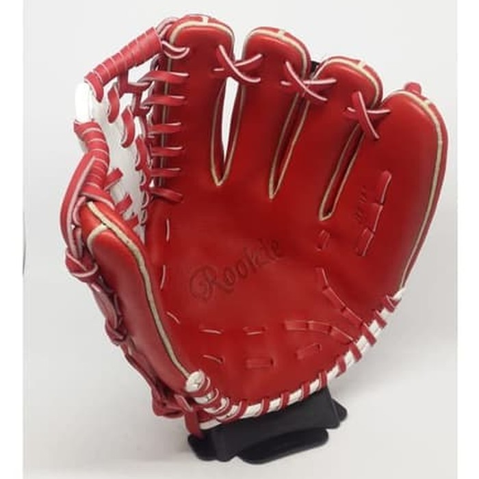 Glove Baseball Softball All Leather IKJ 12 inch Red White