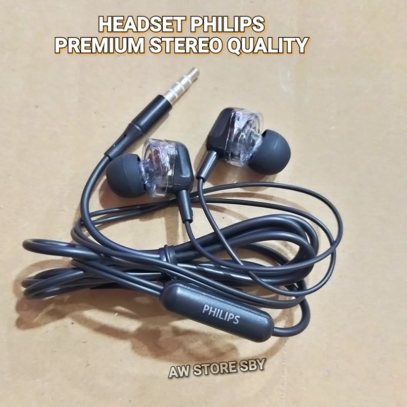 HEADSET EXTRA BASS PHILIPS EARPHONE BASS STEREO PREMIUM QUALITY HANDSFREE