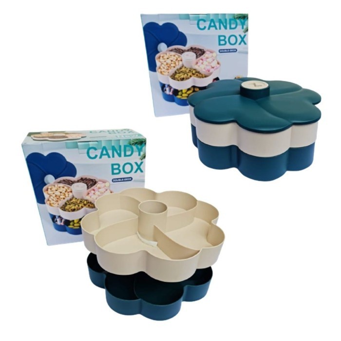 Toples Bunga 2 Susun Flower Candy Box Tempat Kue Permen Imlek Lebaran