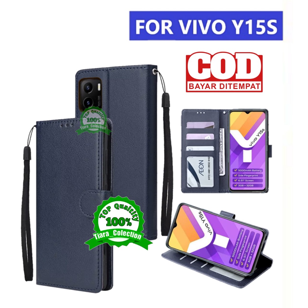 terbaru case flip vivo y15s flip case kulit vivo y15s - y15 s terbaru dompet hp buka tutup stand