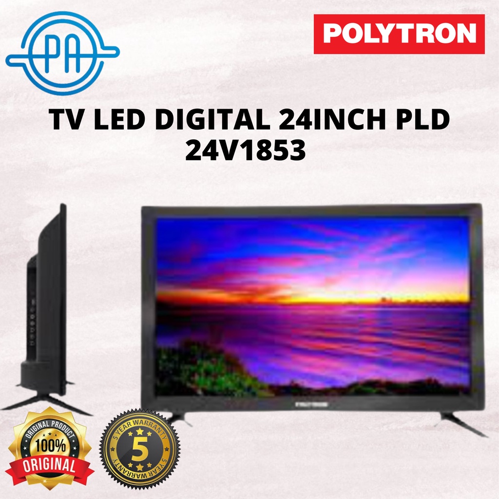 LED TV DIGITAL POLYTRON 24 INCH 24V1853 LED TV POLYTRON 24" PLD-24V1853 24V DIGITAL TV