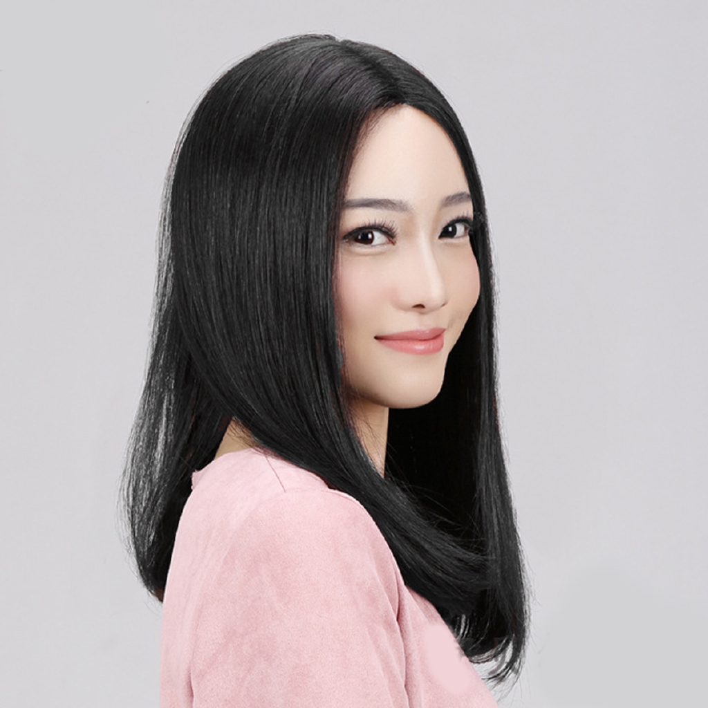 Wig Rambut  Palsu Sintetis Model  Lurus  Panjang  14 Tahan 