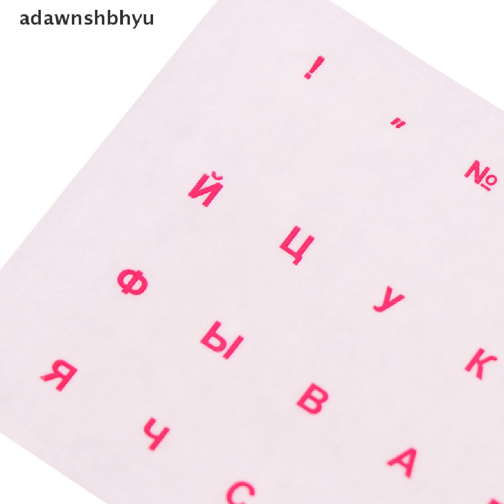 Adawnshbhyu Stiker Rusia Bening Film Sampul Keyboard Huruf Bahasa Untuk Notebook