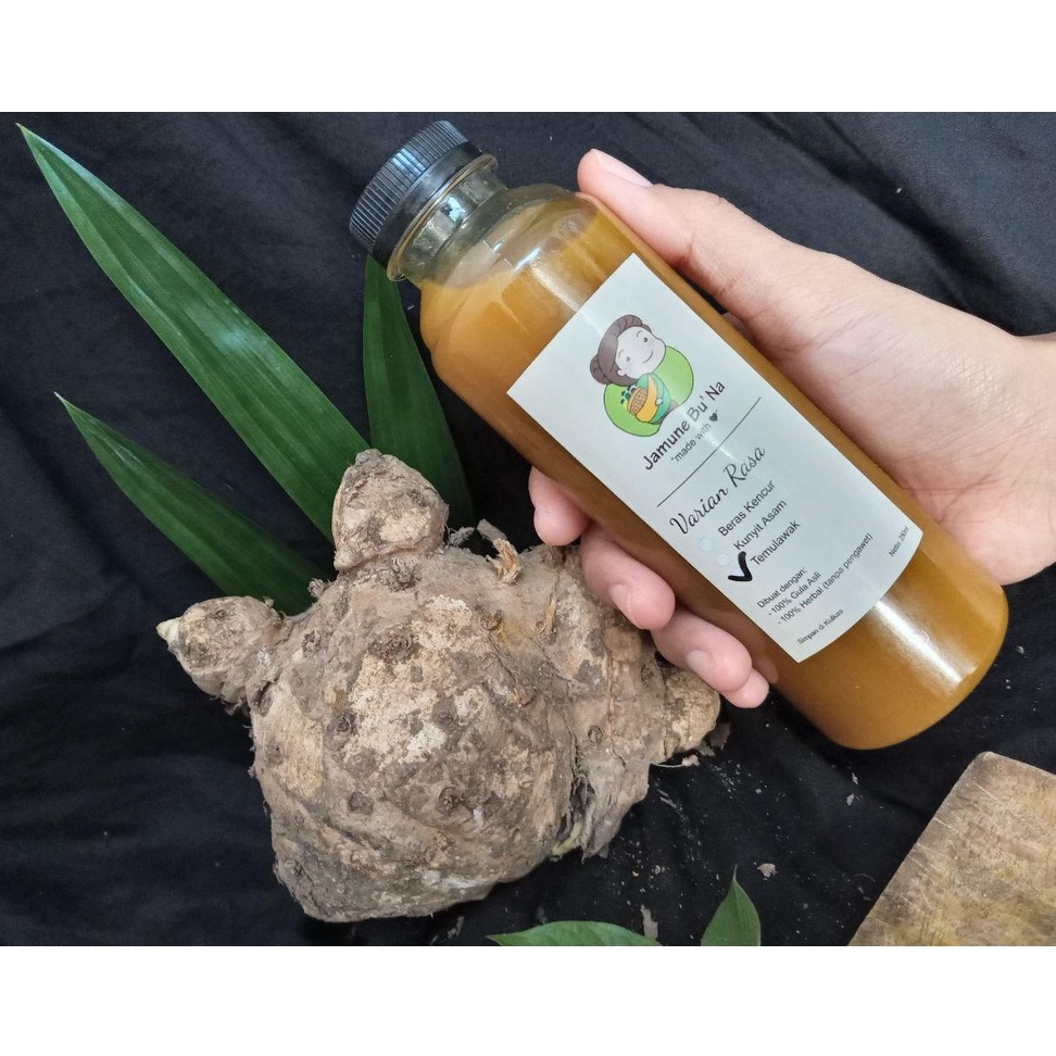 

TEMULAWAK 250ml - Jamu tradisional 100% fresh dan gula asli - Jamune Bu' Na imun booster