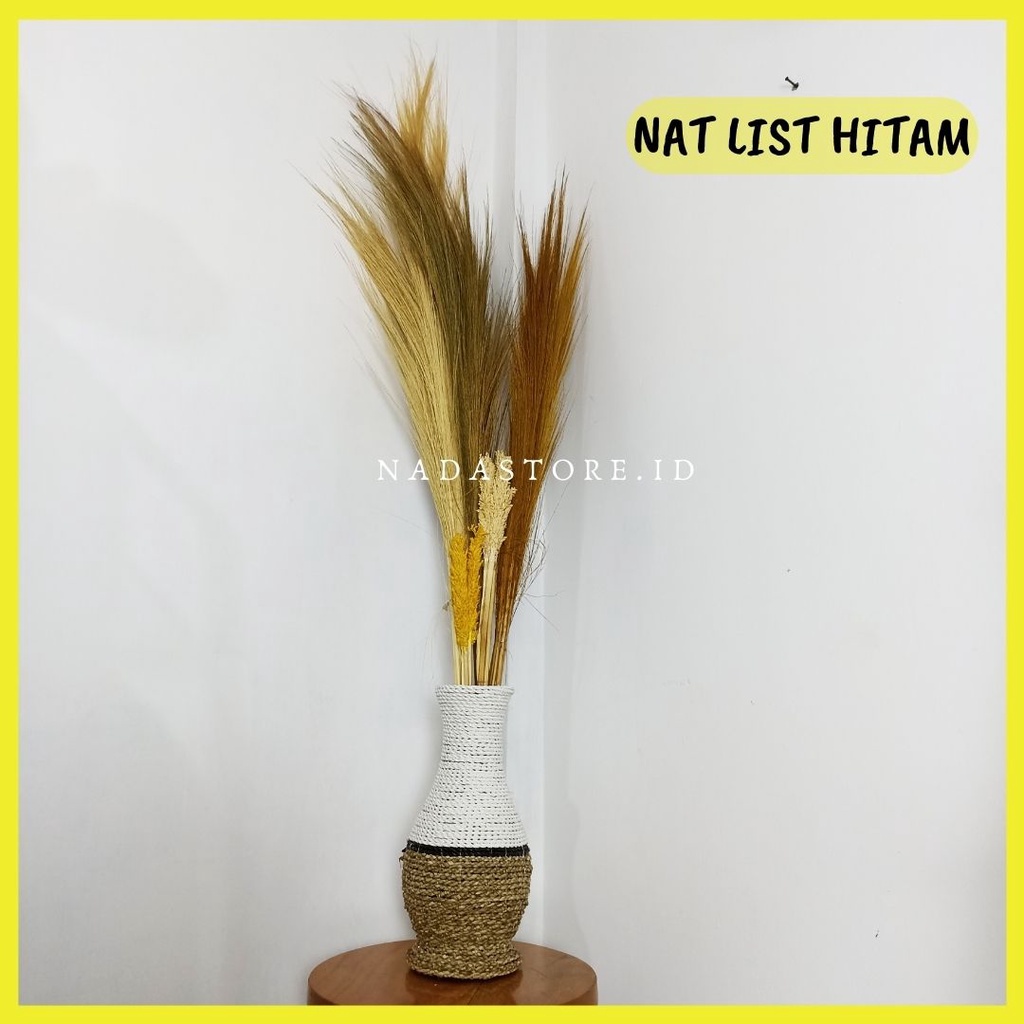 NADASTORE - VAS BUNGA / GUCI ANYAMAN SEAGRASS TALI PANDAN DEKORASI T 37 CMVAS BUNGA KERING