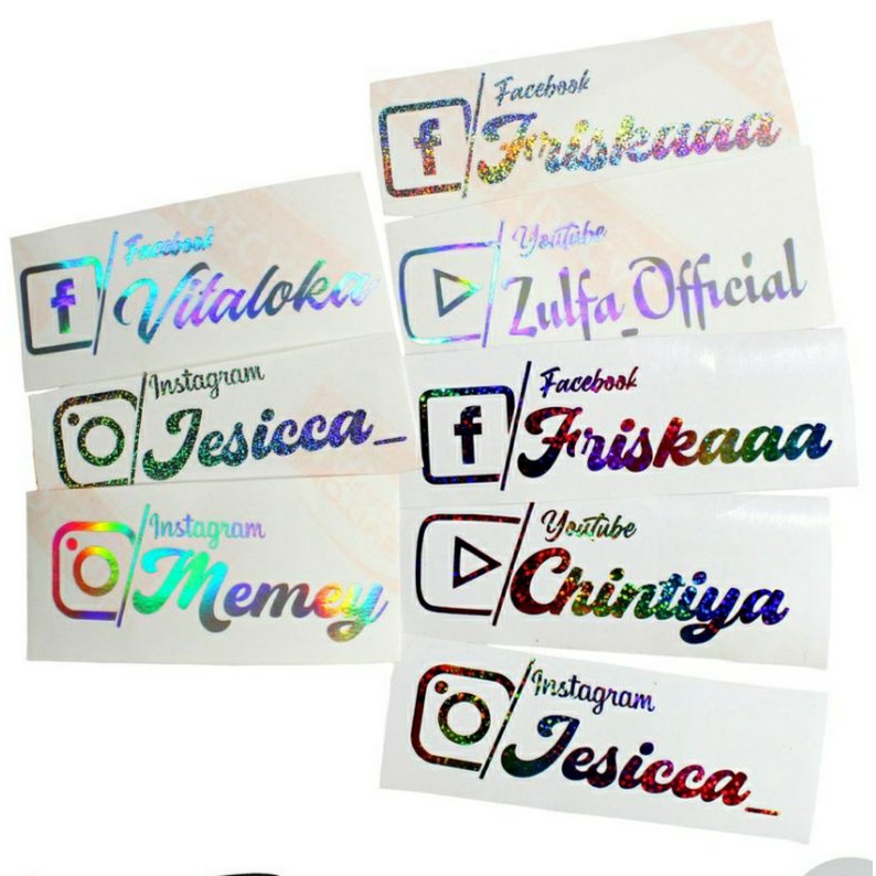 stiker HOLOGRAM Sosmed BEBAS