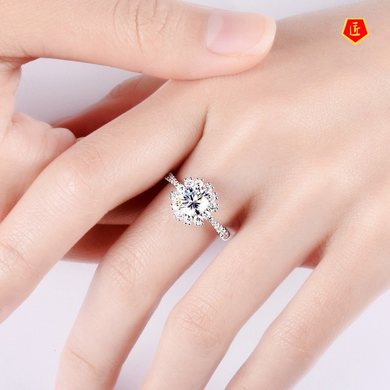 [Ready Stock]Fashion Elegant Moissanite Ring Female