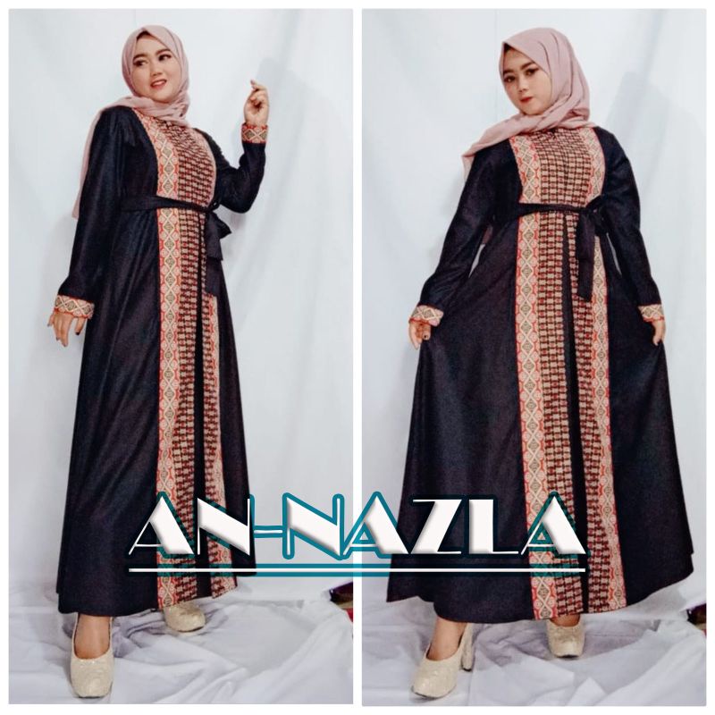 produk annazla gamis/gaun/syari. plus hijab hitam