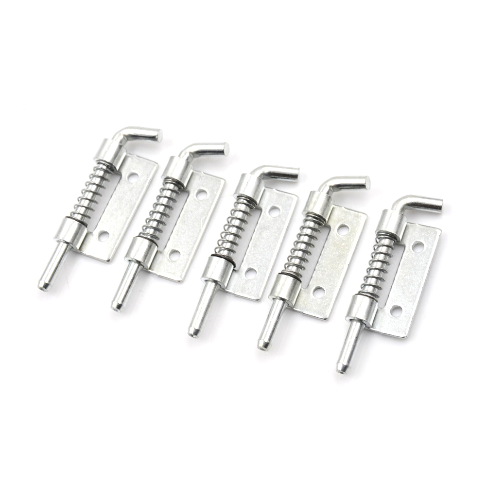 5 PCS Fixed Type Spring Loaded Barrel Bolt Latch Silver Tone