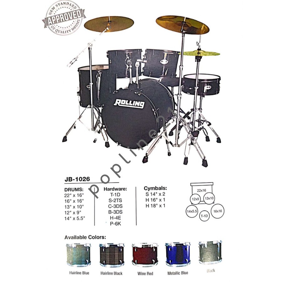 Drum ROLLING JB1026 / Drum set Rolling JB 1026