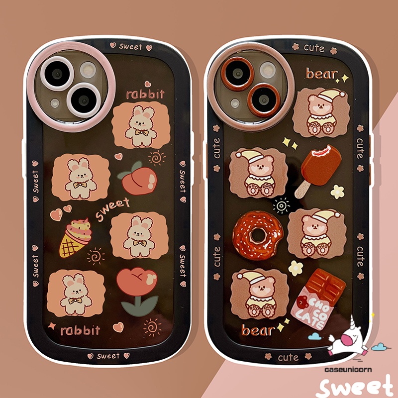 Casing Oppo A5s A16 A15 A57 2022 A12 A54 A7 A96 A55 A74 A3s A16K A95 A16E A31 A1K A12E A53 A33 A16s A5 A9 2020 A76 A35 A36 Reno 6z 5z 8 5 6 7 4F Sarung Bantal Lembut Motif Beruang