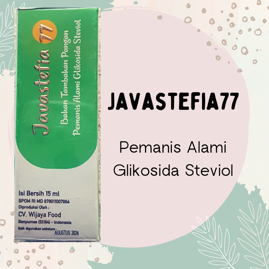 

JAVASTEFIA77, eks STEVIA77, 15ml, Gula Stevia. Pemanis Alami Tidak Pahit, Gula Diet, Gula Diabet