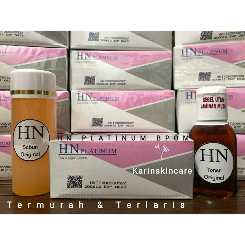 PAKET TONER HN PLATINUM BPOM ASLI 100% (CREAM, SABUN, TONER)