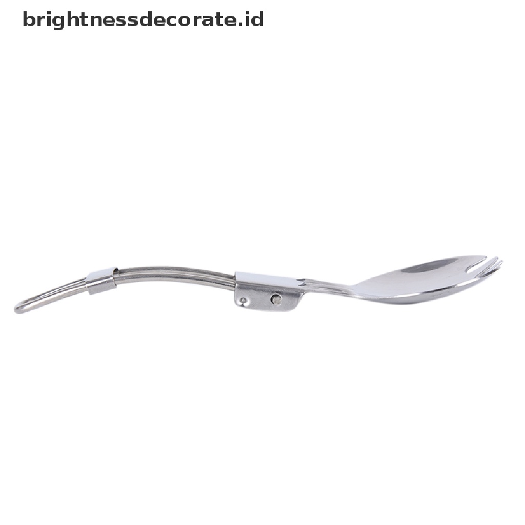 [birth] Folded Spoon Spork Outdoor Tableware Camping Cookware Folded Flatware For Picnic  [ID]