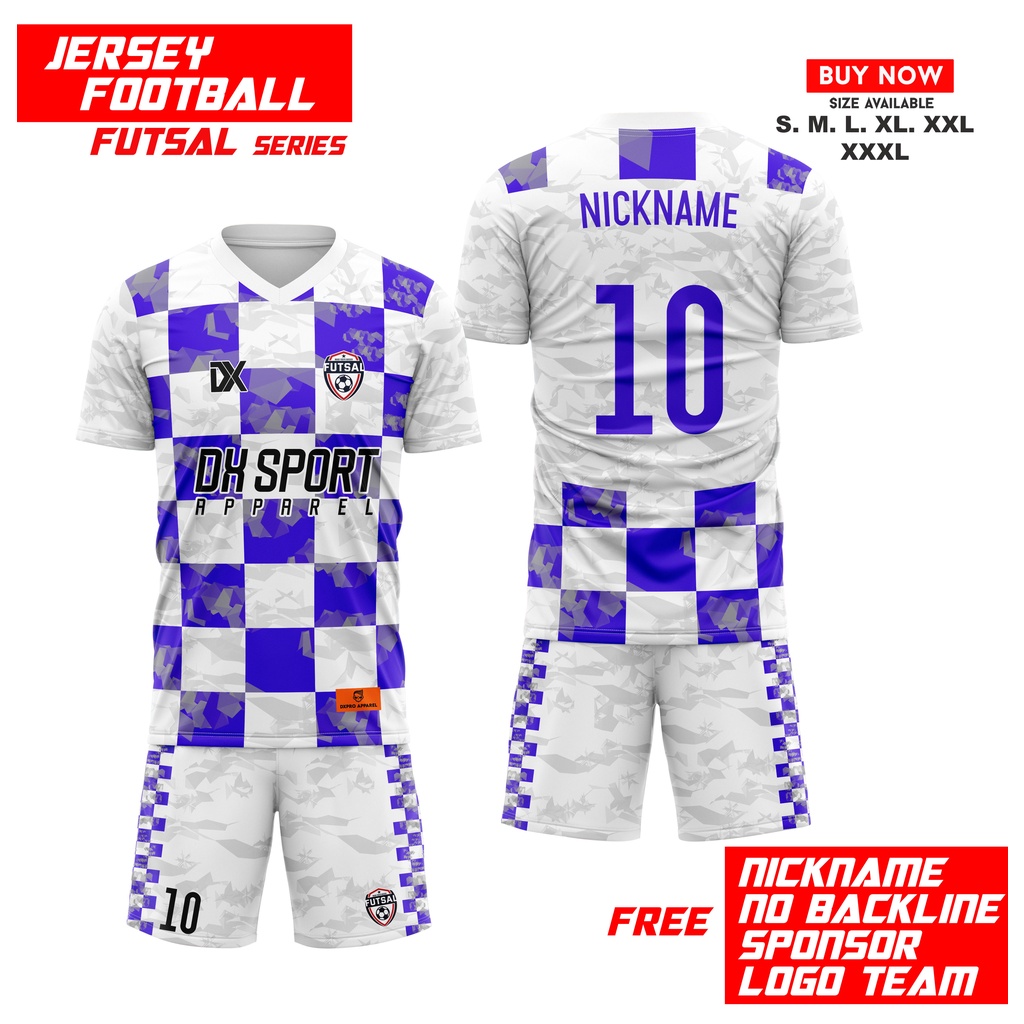 KAOS JERSEY FUTSAL FREE CUSTOM NAMA SET DAN NOMOR - FUTSAL IX