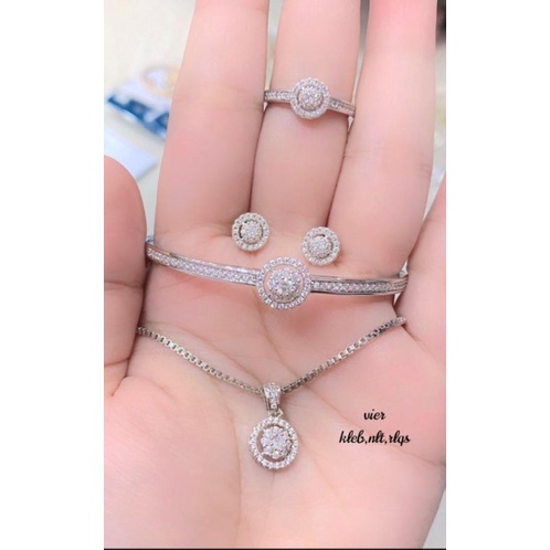 Set Perhiasan Replika berlian eropa ,mewah kalung+ cincin+ anting, anti karat,tahan lama dan kilat