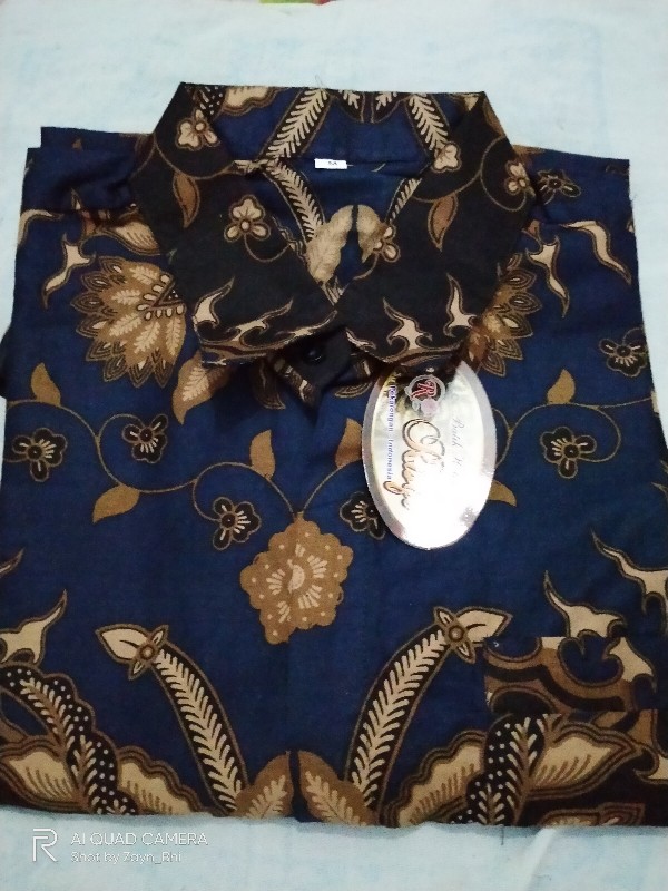 022 Zahira Batik Hrb026 Kenongo Hem Kemeja Batik Pria Lengan Pendek  Katun Primis Halus M L Xl