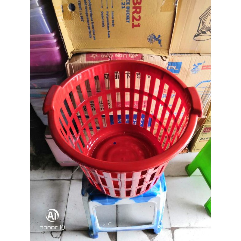 keranjang baju bulat laundry basket plastik