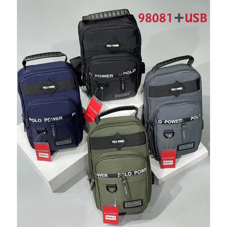 Polo Power Tas ABG Sling bag Import Chest bag Trendy Tas Selempang Dada Pria Waterproof Tas Army