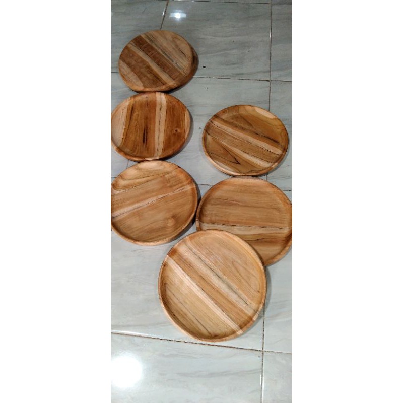 Cobek kayu Jati d25 /Piring Kayu Jati D25