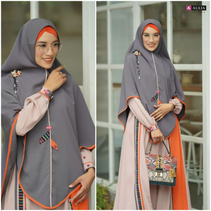 GAMIS TERBARU AULIA FASHION DANIYA CREAM GREY LIMITED EDITION