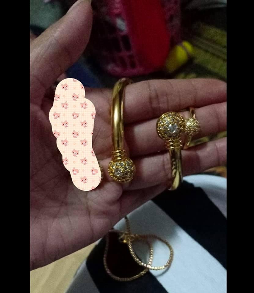 Set Perhiasan Wanita Gelang Tangan Bola + Cincin bola