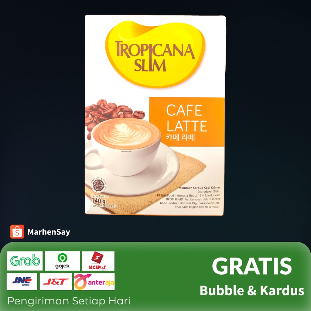 

cafe latte tropicana slim kopi bebas gula