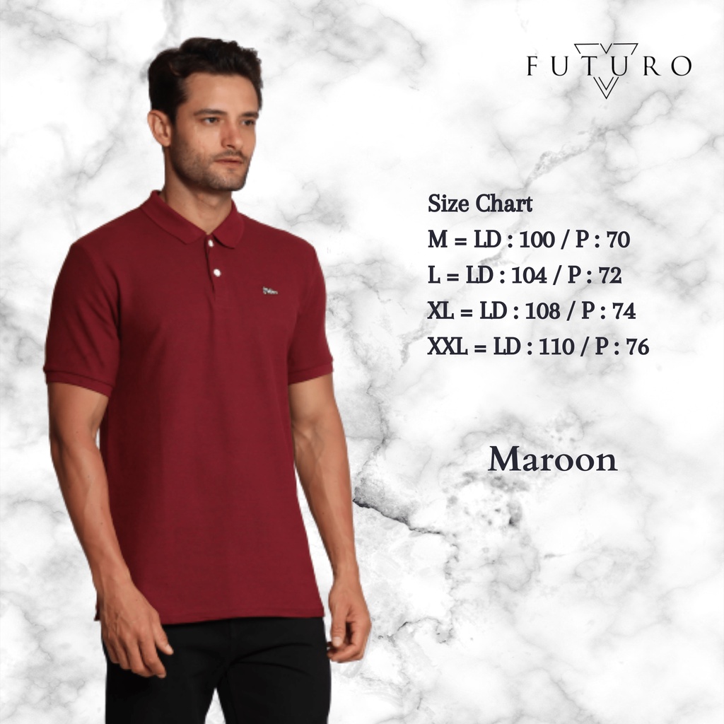 kaos kerah Maroon premium pria kaos polo shirt pria