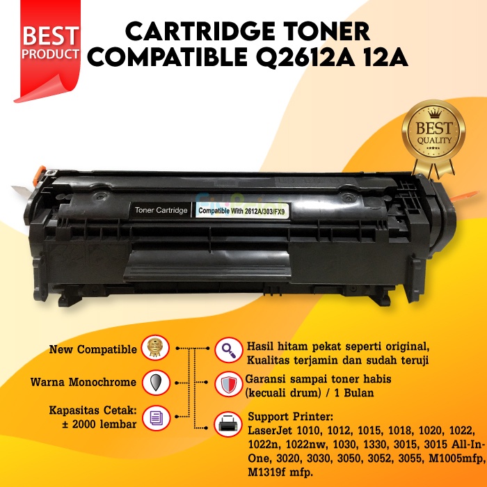 Cartridge Toner Compatible Q2612A 12A HP LaserJet 1010 1020 1015 MFP M1319f MFP 3050 1018 1022 3015