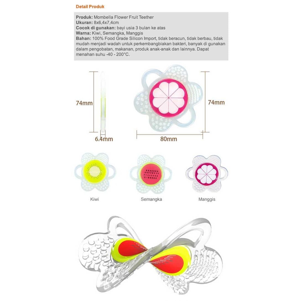 MOMBELLA FLOWER TEETHER FRUIT / TEETHER / GIGITAN BAYI