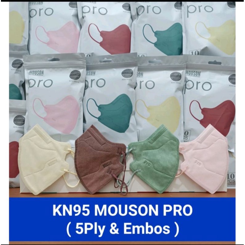 Masker KN95 KN 95 Pro Mouson 5PLY SOFT WARNA WARNI