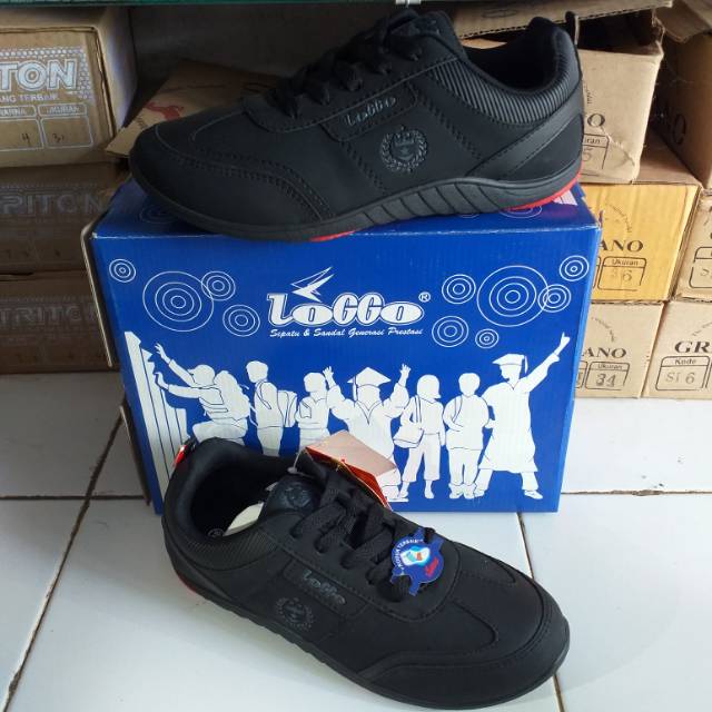 SEPATU LOGGO HITAM SEPATU LOGGO SEKOLAH SEPATU LOGGO COWOK SEPATU CASUAL ANAK SEPATU SEKOLAH COWOK