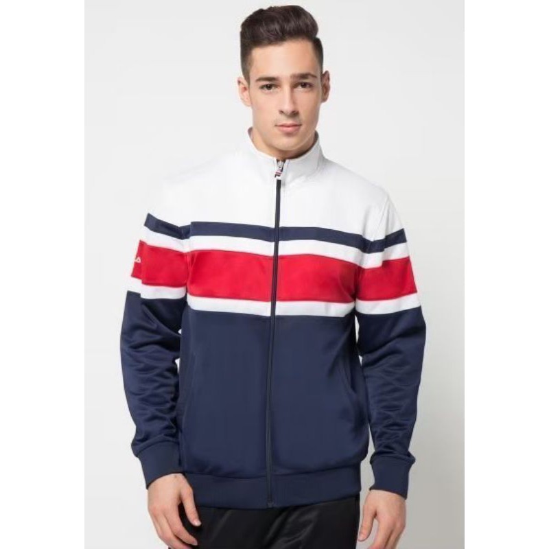 JAKET TRACKTOP CASUAL PRIA PREMIUM EXPOSIZIONE WHITE BLACK NAVY ULTRAS