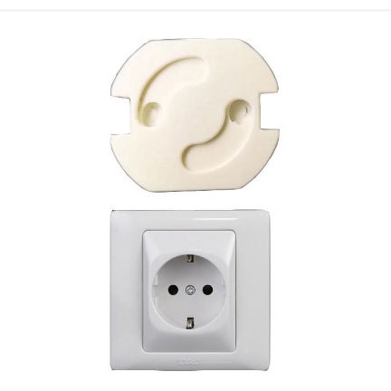 [TOSERBA_EMAK] - Safety Socket Plug Listrik EU Spring Style - ZC6001 - White