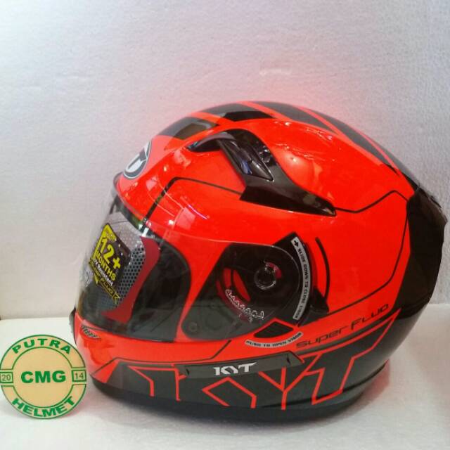 HELM KYT K2R SUPER FLUO #1RED FLUO/BLACK