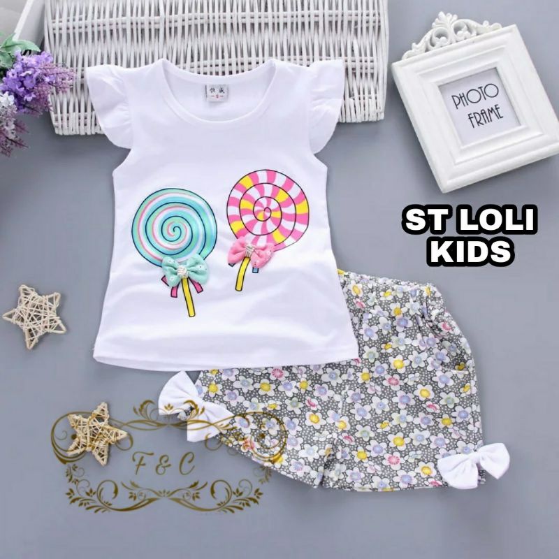 SET LOLI KID FASHION PAKAIAN ANAK PEREMPUAN SETELAN BAHAN BABYTERRY FEHM