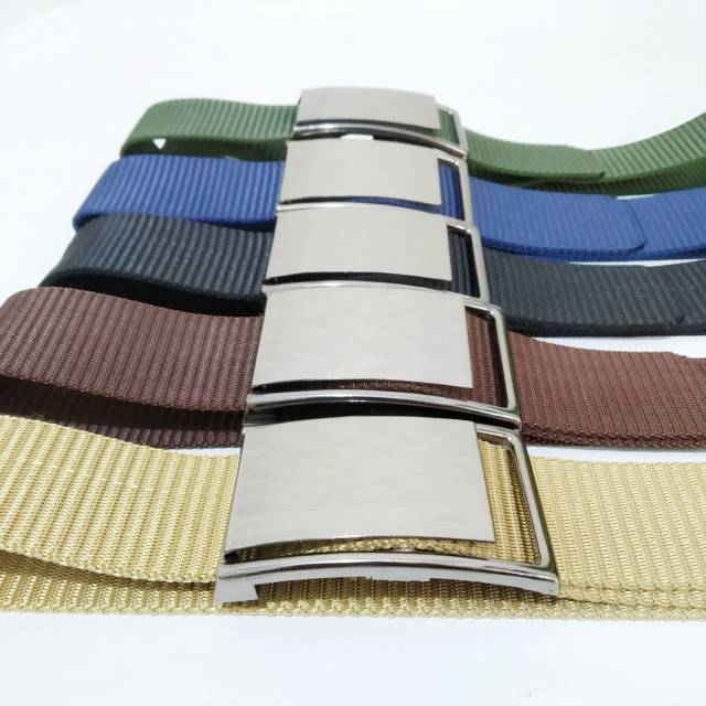 IKAT PINGGANG PRIA SABUK GESPER BELT NYLON KEPALA STAINLESS