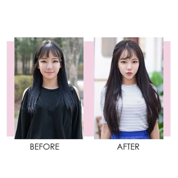HLU half wig u shape lurus hair clip toupee rambut palsu hair extension