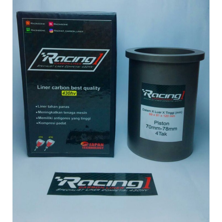 liner boring liner ful carbon Racing one piston 70-78 4t 430hv