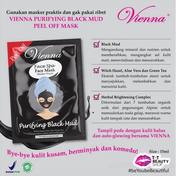 Image of VIENNA Face Spa Peel Off Mask Purifying Black Mud 15ml Sachet - 1 Sachet #4