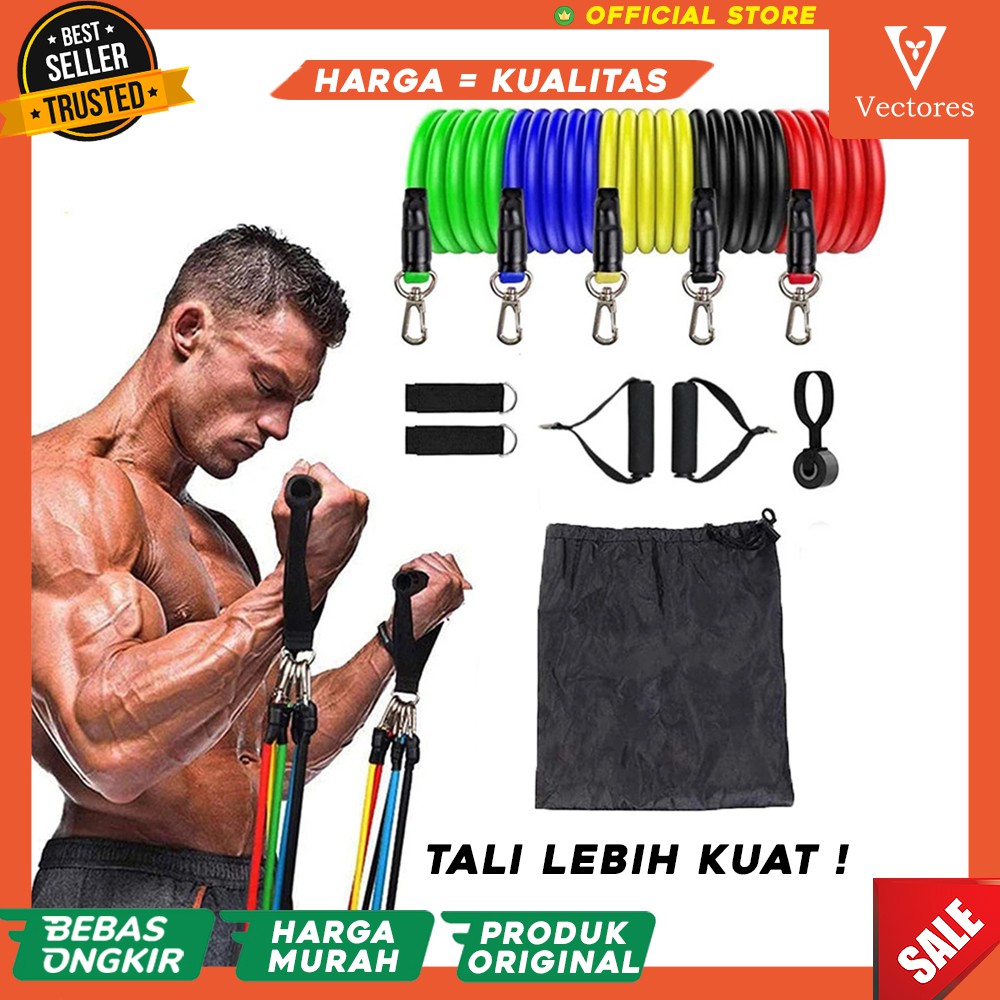 Super Power Set Resistance Premium Gym Alat Bantu Tali