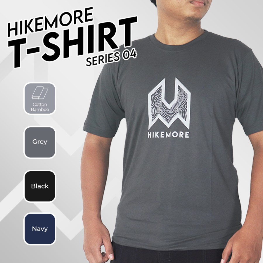 Hikemore T-Shirt 04 Kaos Lengan Pendek Casual Pria Wanita Cotton Bamboo Outdoor Original