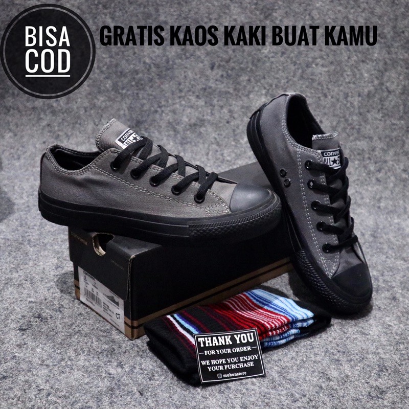 black grey converse