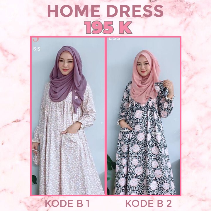 Roris Fasion Home Dress | Kode B1 & B 2 | Gamis untuk remaja dan dewasa + Free masker