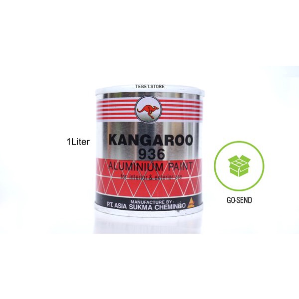 CAT MINYAK / BESI MERK KANGAROO (KANGGURU) WARNA SILVER/ALUMINIUM 1L