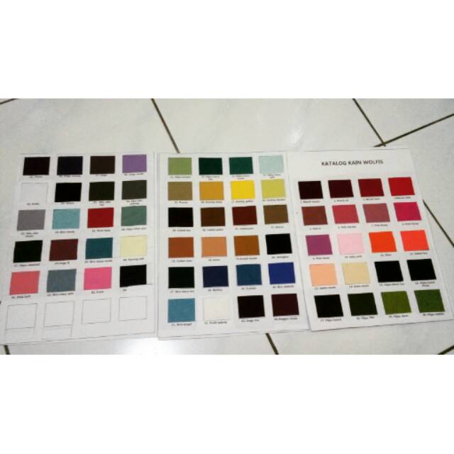 Katalog kain wolfis 63 pilihan warna