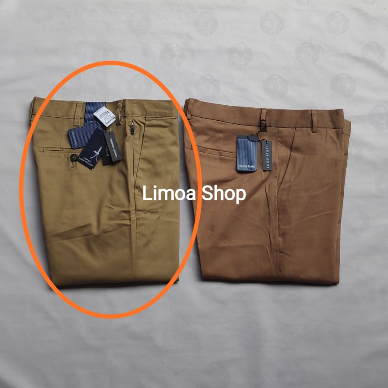 Celana Chino STANLEY ADAMS Slimfit Warna Khaki Bahan Stretch / Melar SA 25